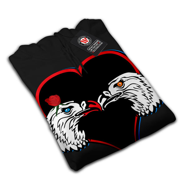Love Heart Eagle Head Mens Hoodie