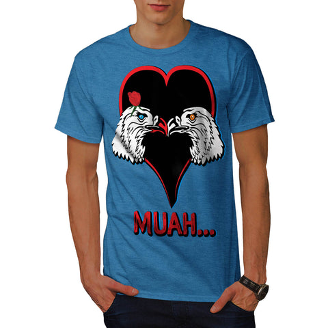 Love Heart Eagle Head Mens T-Shirt