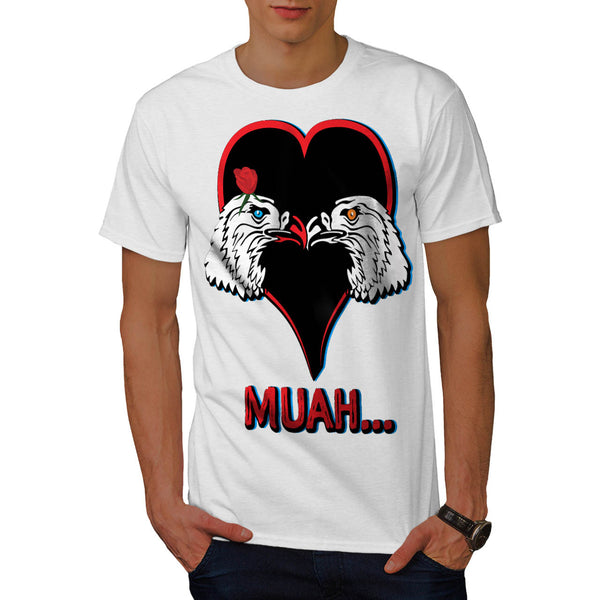 Love Heart Eagle Head Mens T-Shirt