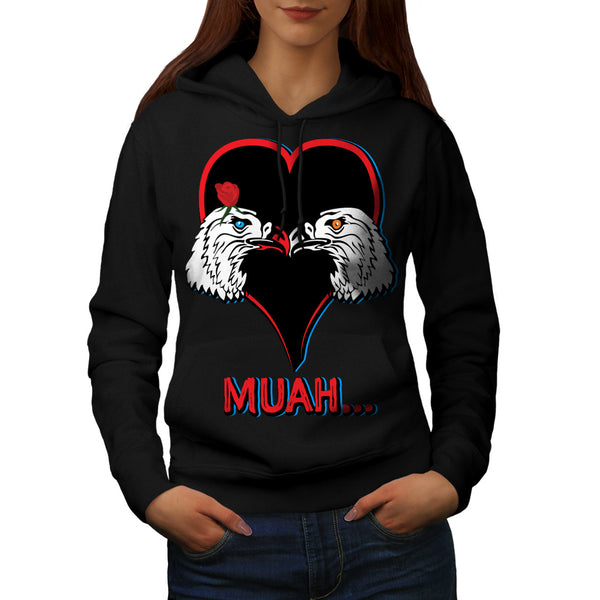 Love Heart Eagle Head Womens Hoodie