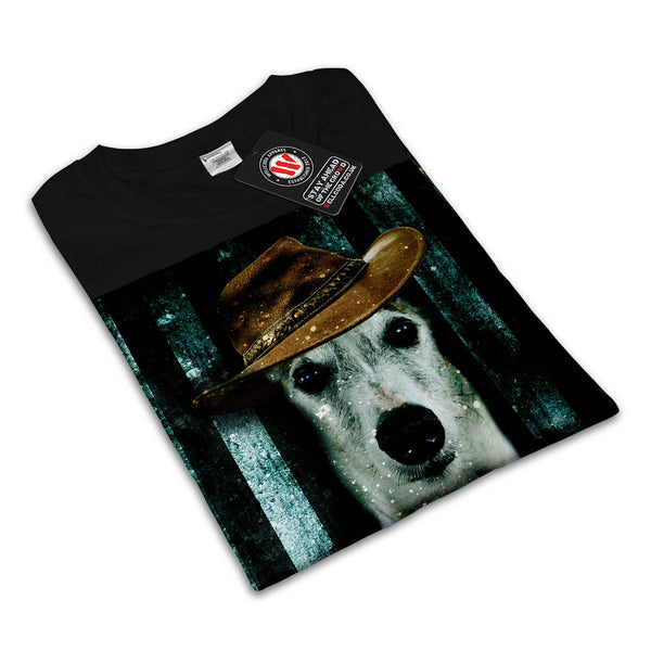 Hipster Dog Face Womens T-Shirt