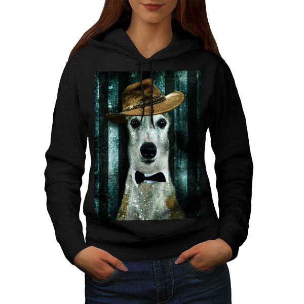 Hipster Dog Face Womens Hoodie