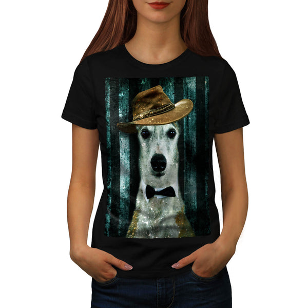 Hipster Dog Face Womens T-Shirt