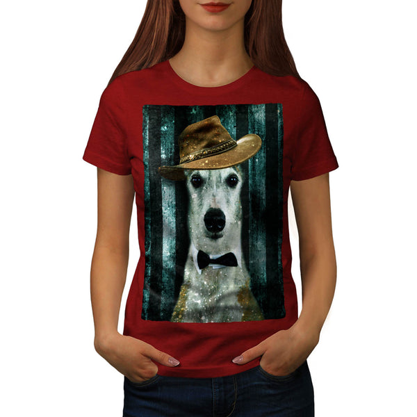 Hipster Dog Face Womens T-Shirt