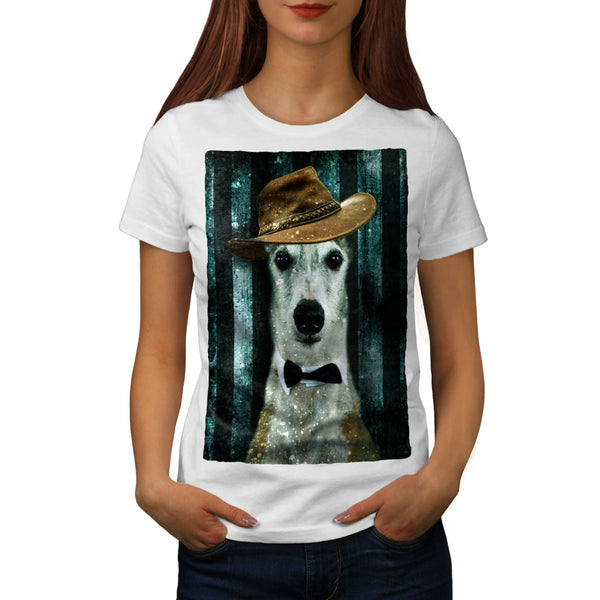 Hipster Dog Face Womens T-Shirt