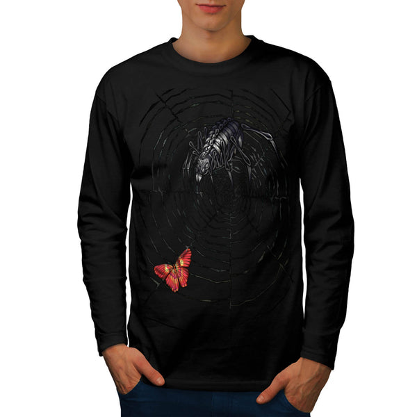 Monster Spider Web Mens Long Sleeve T-Shirt