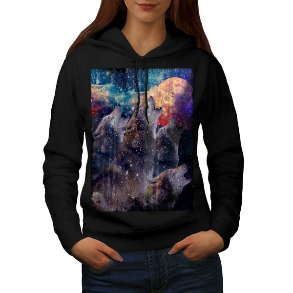 Wild Wolf Moonlight Womens Hoodie