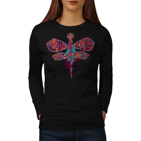 Dragon Fly Insect Womens Long Sleeve T-Shirt