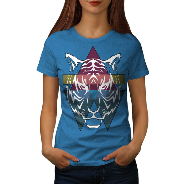 Triangle Tiger Face Womens T-Shirt