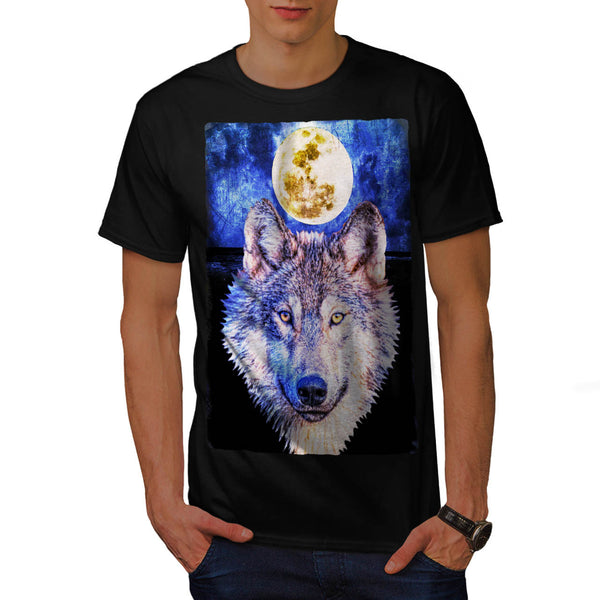 Lonely Wolf Moonlight Mens T-Shirt