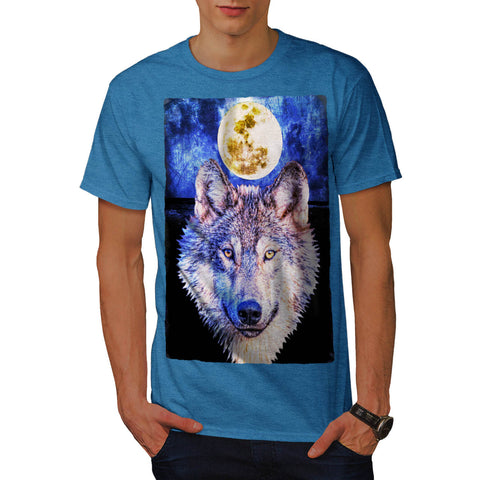 Lonely Wolf Moonlight Mens T-Shirt