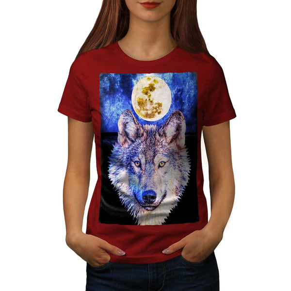 Lonely Wolf Moonlight Womens T-Shirt