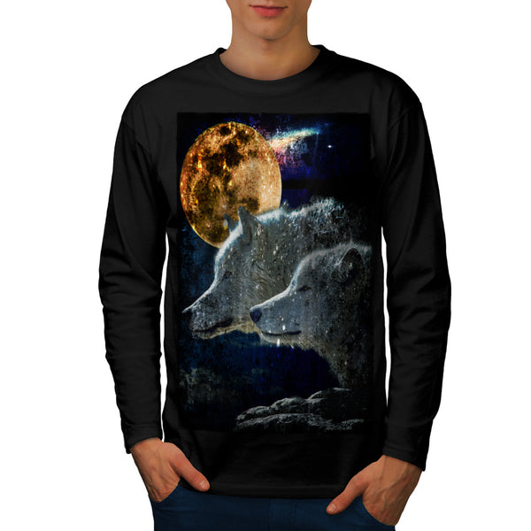 Wolf Pack Moon Light Mens Long Sleeve T-Shirt