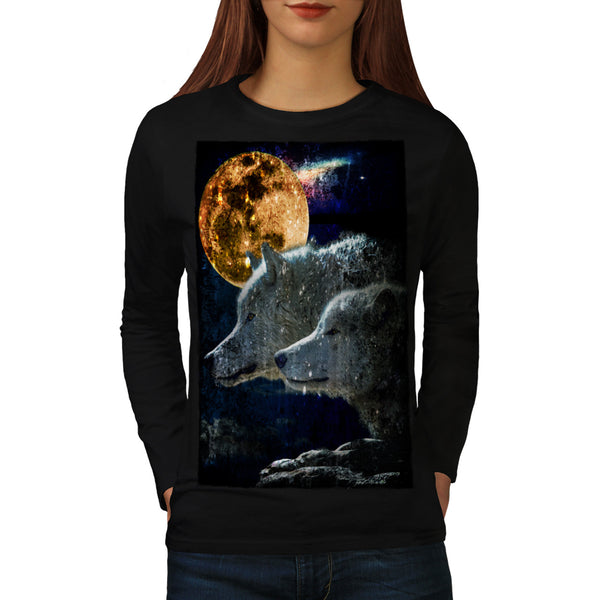 Wolf Pack Moon Light Womens Long Sleeve T-Shirt