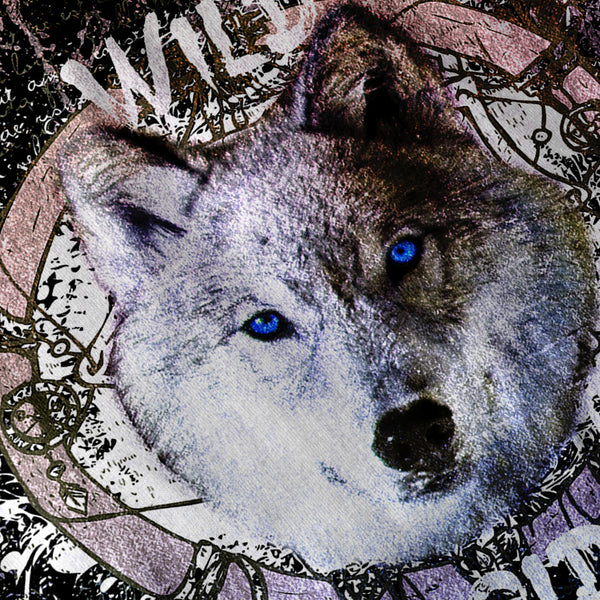 Wild Wolf Animal Face Womens Hoodie
