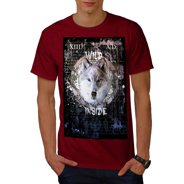 Wild Wolf Animal Face Mens T-Shirt