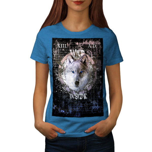 Wild Wolf Animal Face Womens T-Shirt