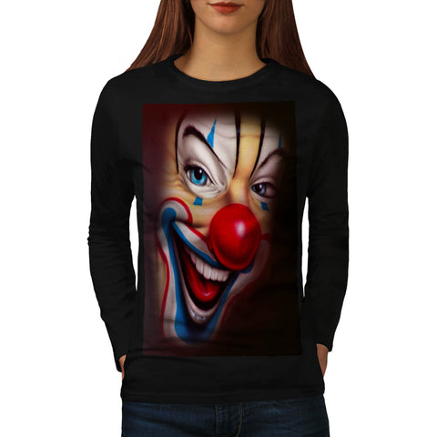 Creepy Evil Clown Womens Long Sleeve T-Shirt