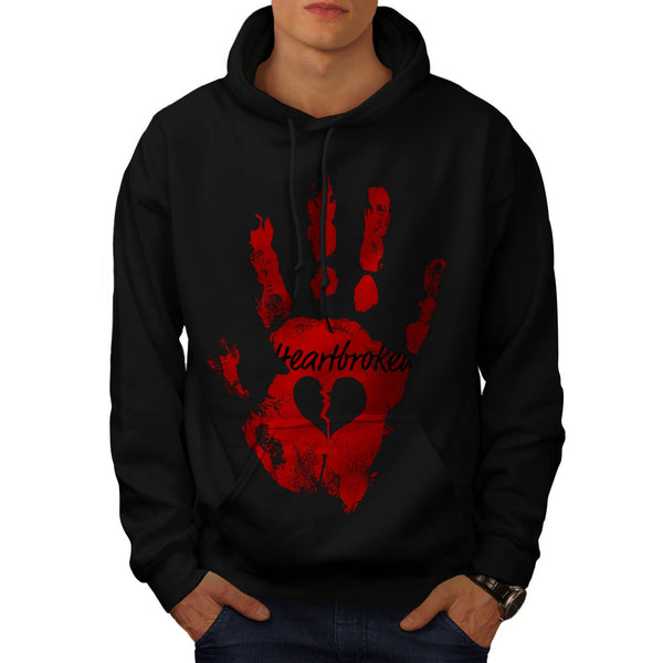Heart Broken Hand Mens Hoodie