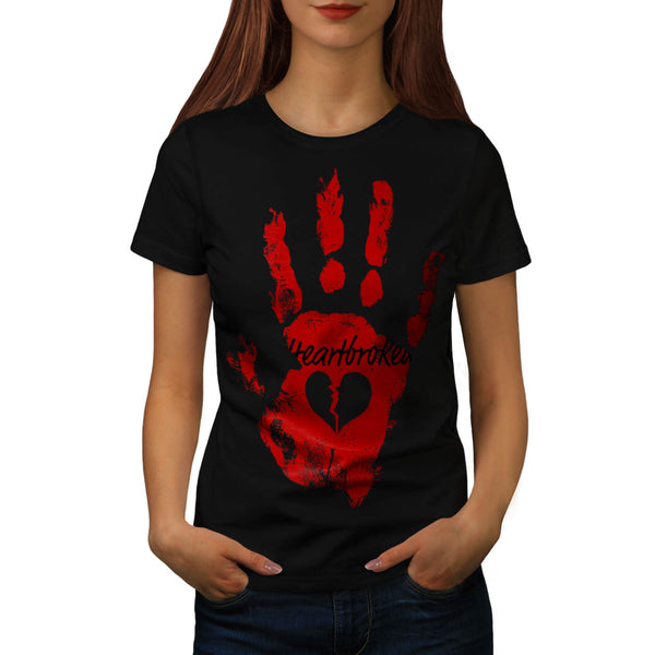 Heart Broken Hand Womens T-Shirt