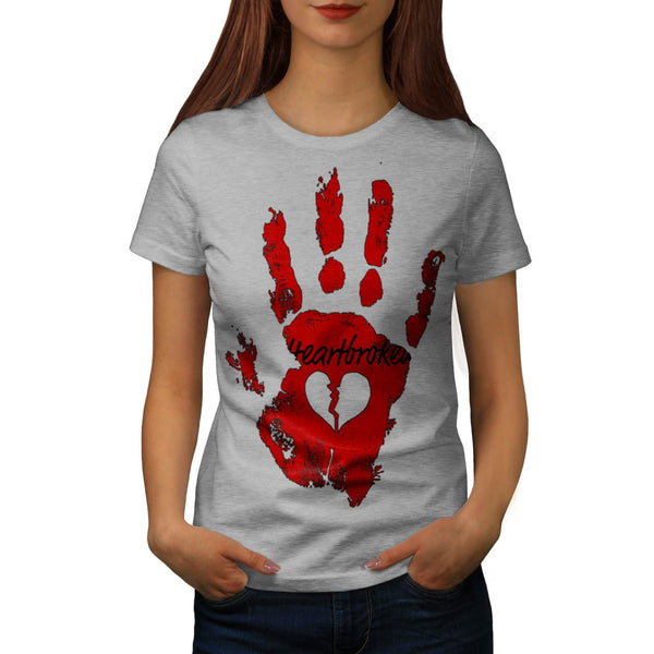 Heart Broken Hand Womens T-Shirt