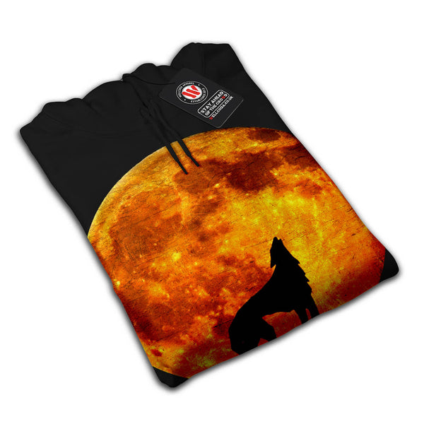 Full Moon Wild Wolf Mens Hoodie