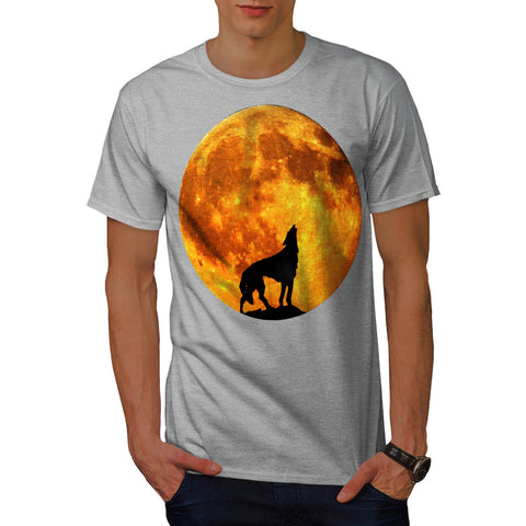 Full Moon Wild Wolf Mens T-Shirt