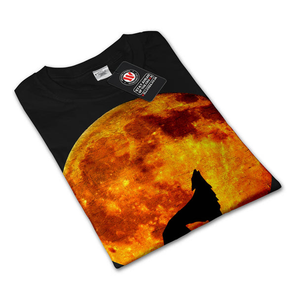 Full Moon Wild Wolf Womens Long Sleeve T-Shirt