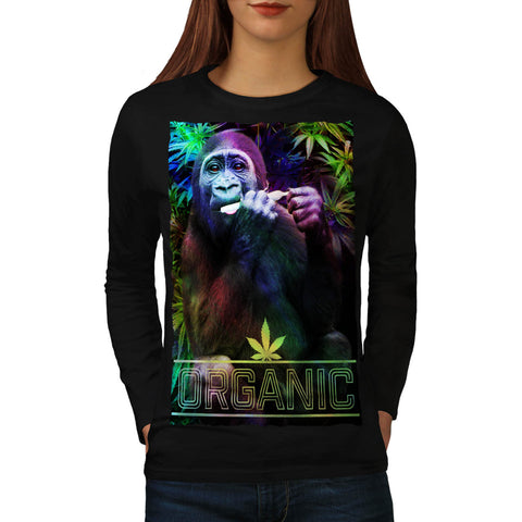 Smoking Gorilla Chill Womens Long Sleeve T-Shirt