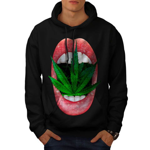 Cannabis In Mouth Mens Hoodie