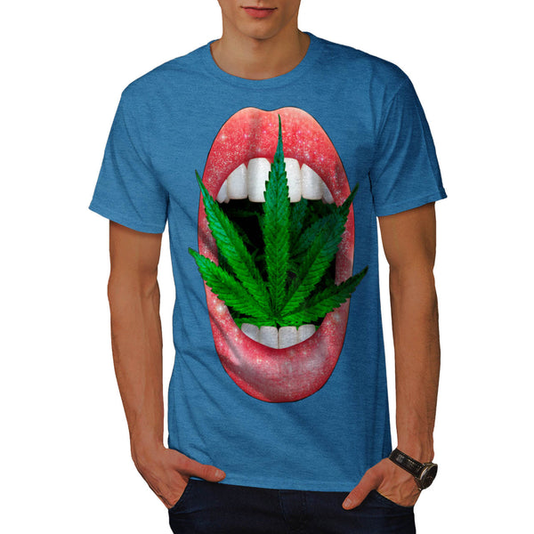 Cannabis In Mouth Mens T-Shirt