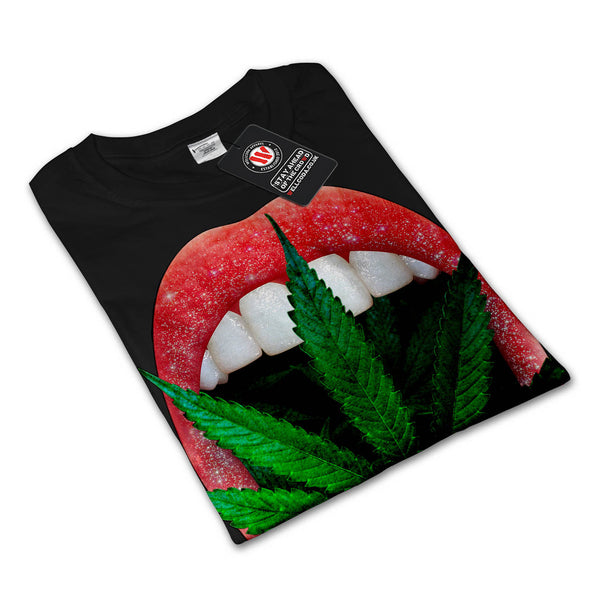 Cannabis In Mouth Womens Long Sleeve T-Shirt