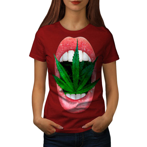 Cannabis In Mouth Womens T-Shirt