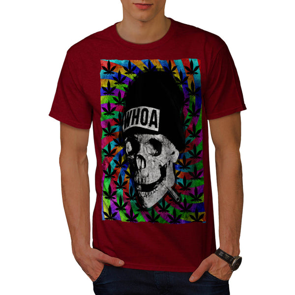 Whoa Skull Smoke Weed Mens T-Shirt