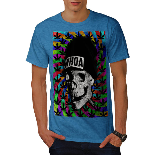 Whoa Skull Smoke Weed Mens T-Shirt