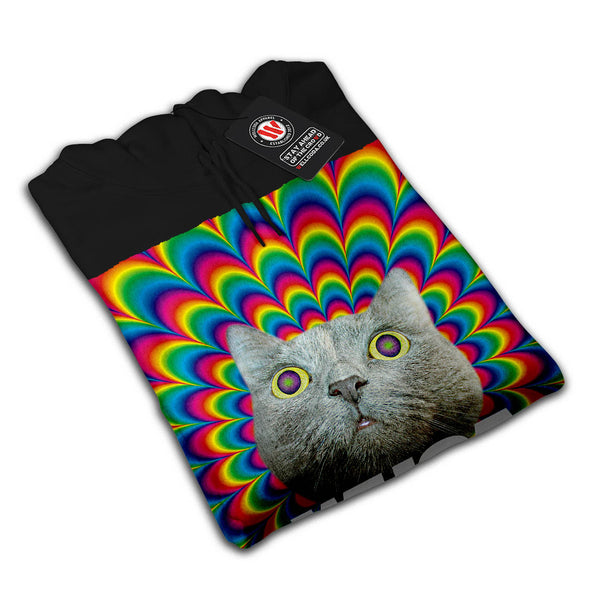 Whoa Psychedelic Cat Womens Hoodie