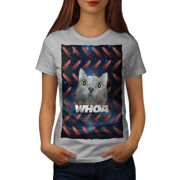 Whoa Cat Happy Meat Womens T-Shirt