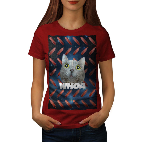 Whoa Cat Happy Meat Womens T-Shirt