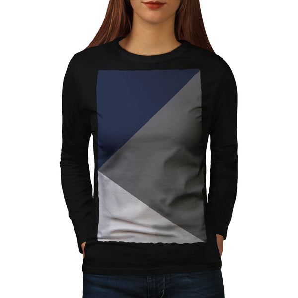 Grey Triangle Shape Womens Long Sleeve T-Shirt