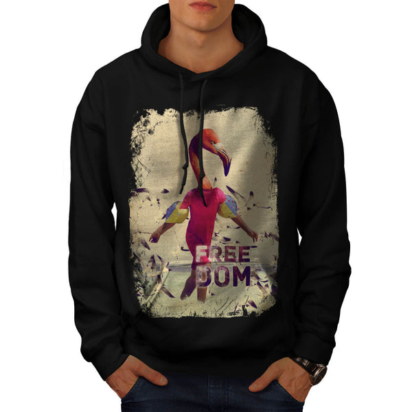 Freedom Flamingo Man Mens Hoodie