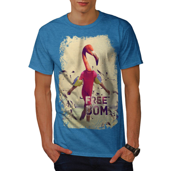 Freedom Flamingo Man Mens T-Shirt