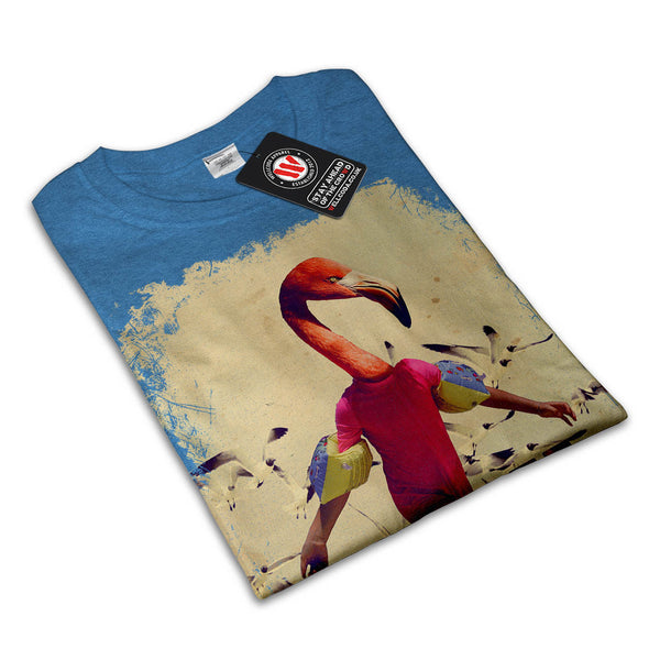 Freedom Flamingo Man Mens T-Shirt