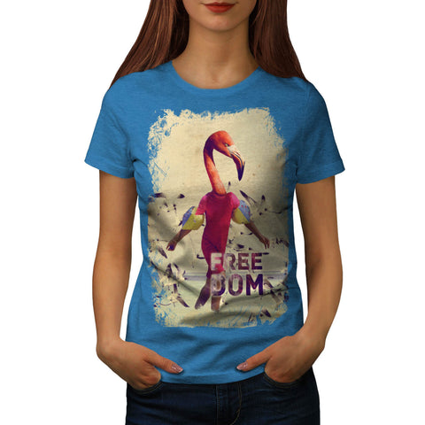 Freedom Flamingo Man Womens T-Shirt