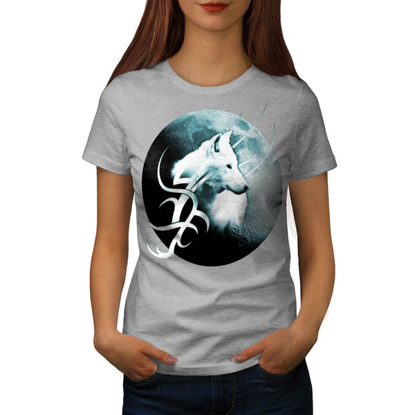 Tribal White Wolf Womens T-Shirt