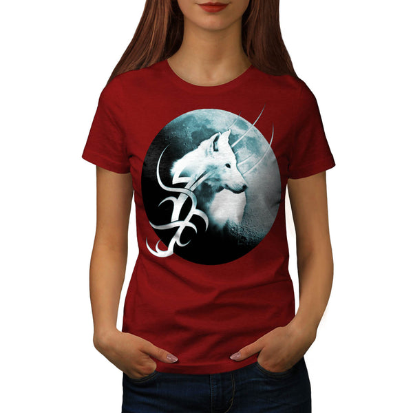 Tribal White Wolf Womens T-Shirt