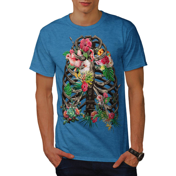 Skull Flower Body Art Mens T-Shirt