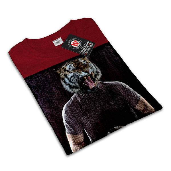 Tiger Football Ball Mens T-Shirt