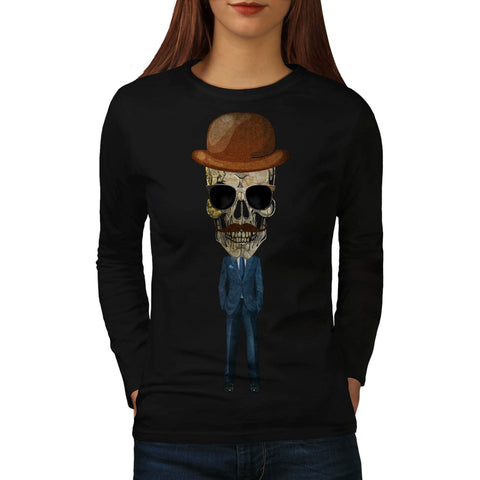 Fancy Skeleton Person Womens Long Sleeve T-Shirt