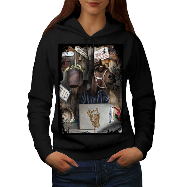 Crazy Horse Funny Womens Hoodie