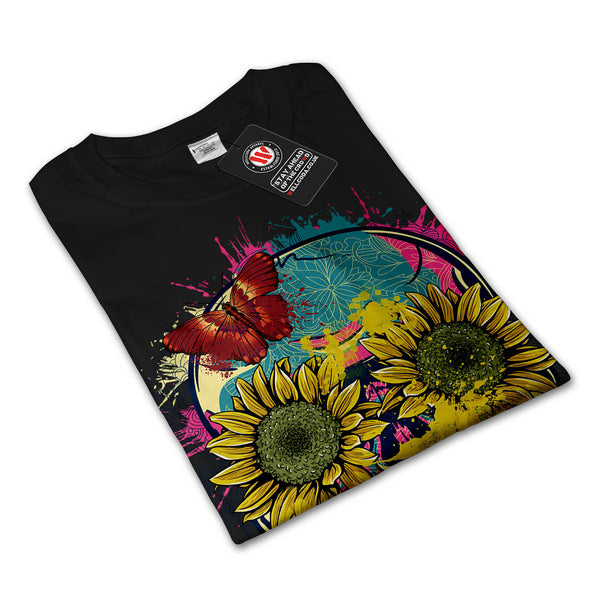 Skull Flower Rose Art Womens Long Sleeve T-Shirt